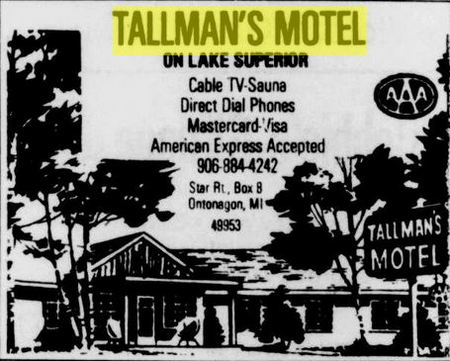 Hokans Motel (Scotts Superior Inn & Cabins, Hokans, Tallmans Motel) - June 25 Ad (newer photo)